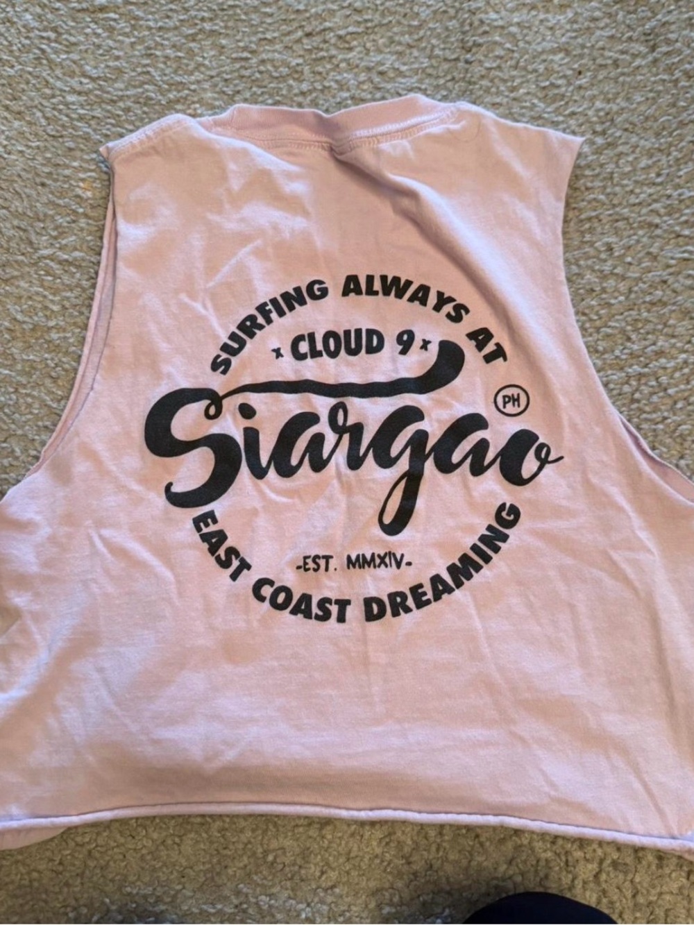 Siargao Graphic Muscle Tank - Light Pink